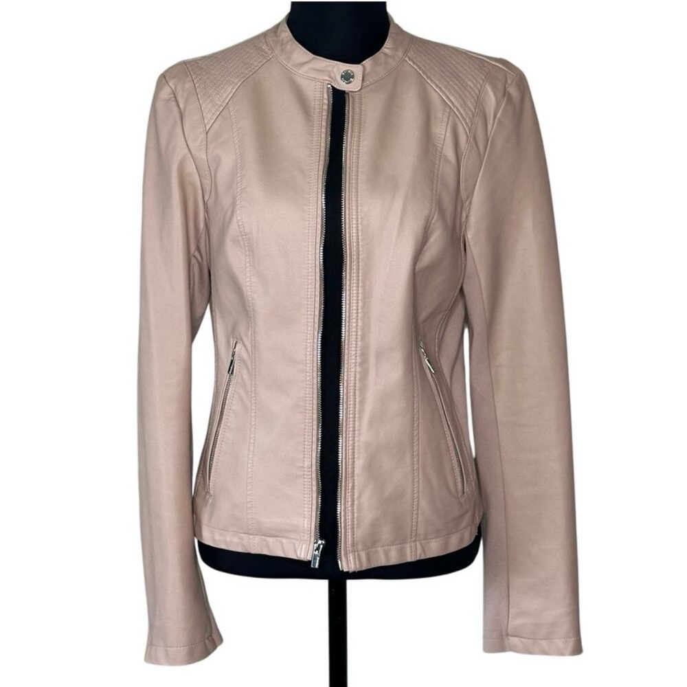 Express Women’s Faux Leather Moto Jacket Blush Pink | Size Medium